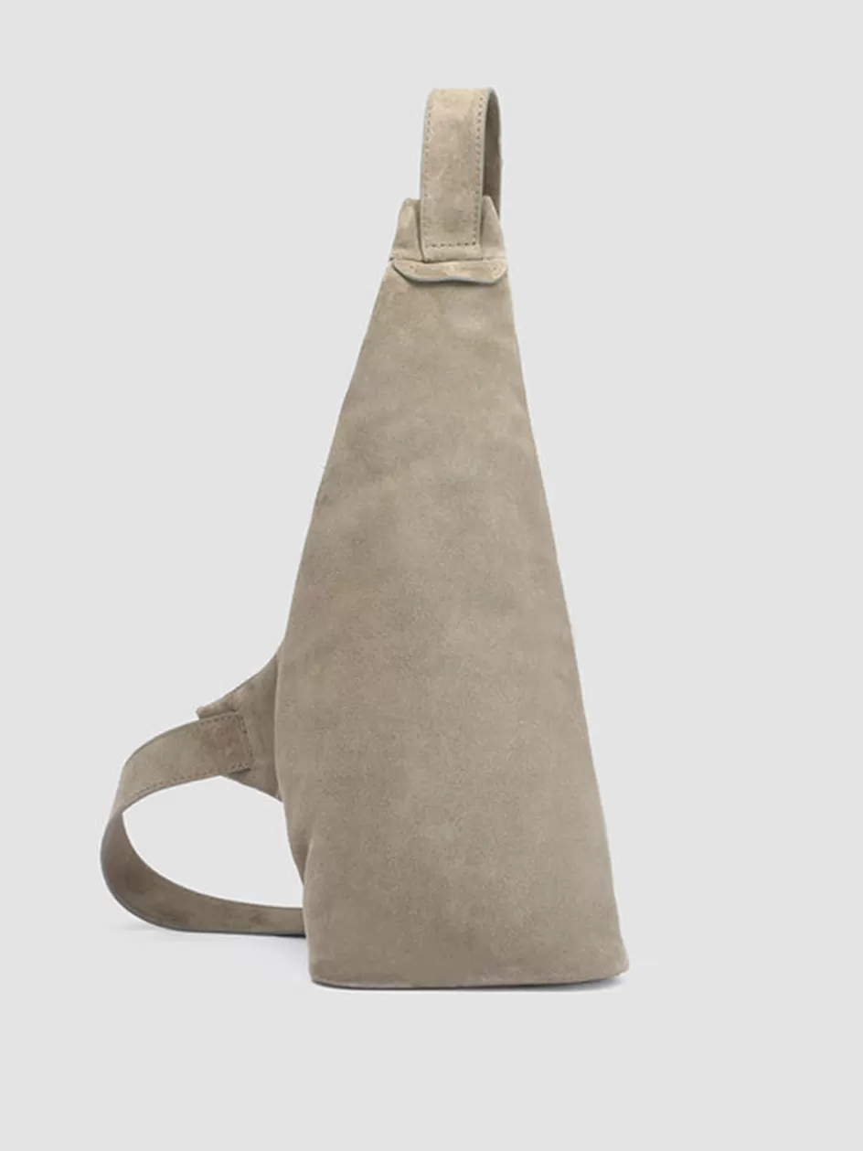 Officine Creative Bags>HELMET 35 - Suede Backpack TAUPE