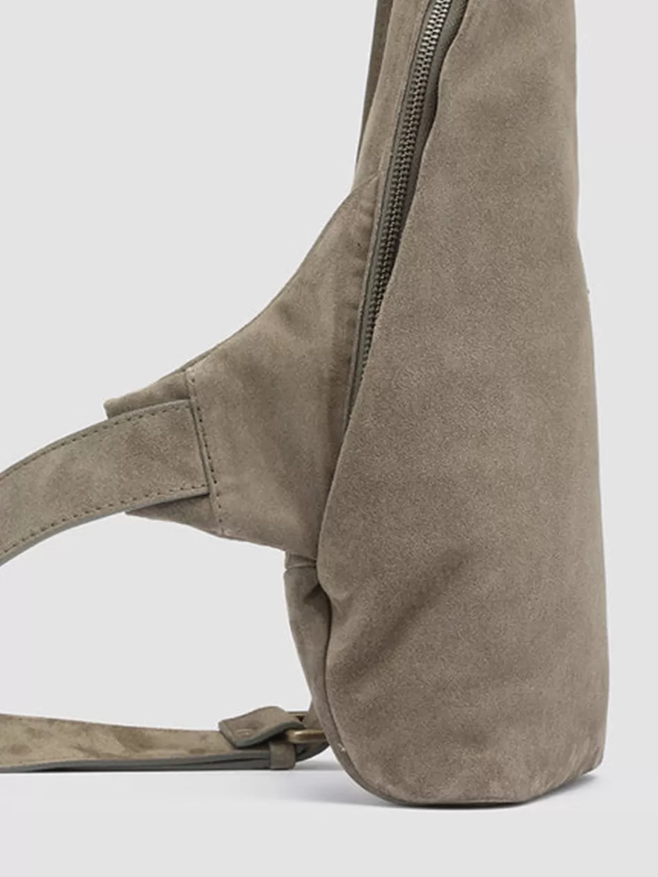 Officine Creative Bags>HELMET 35 - Suede Backpack TAUPE