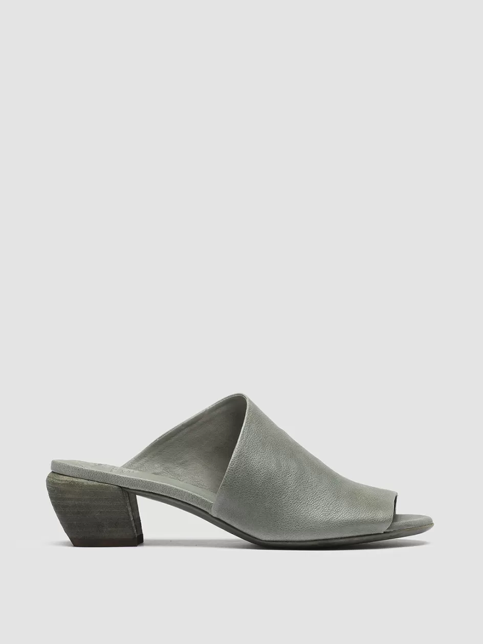 Officine Creative Sandals | Mules>HELYETTE 016 - Leather Mules GREEN