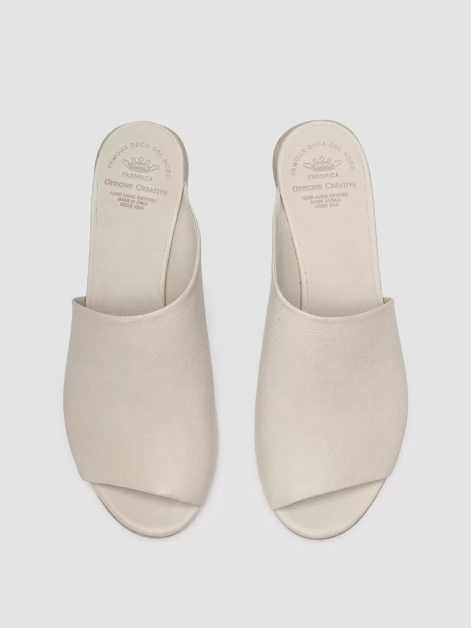 Officine Creative Sandals | Mules>HELYETTE 016 - White Leather Mules TAUPE