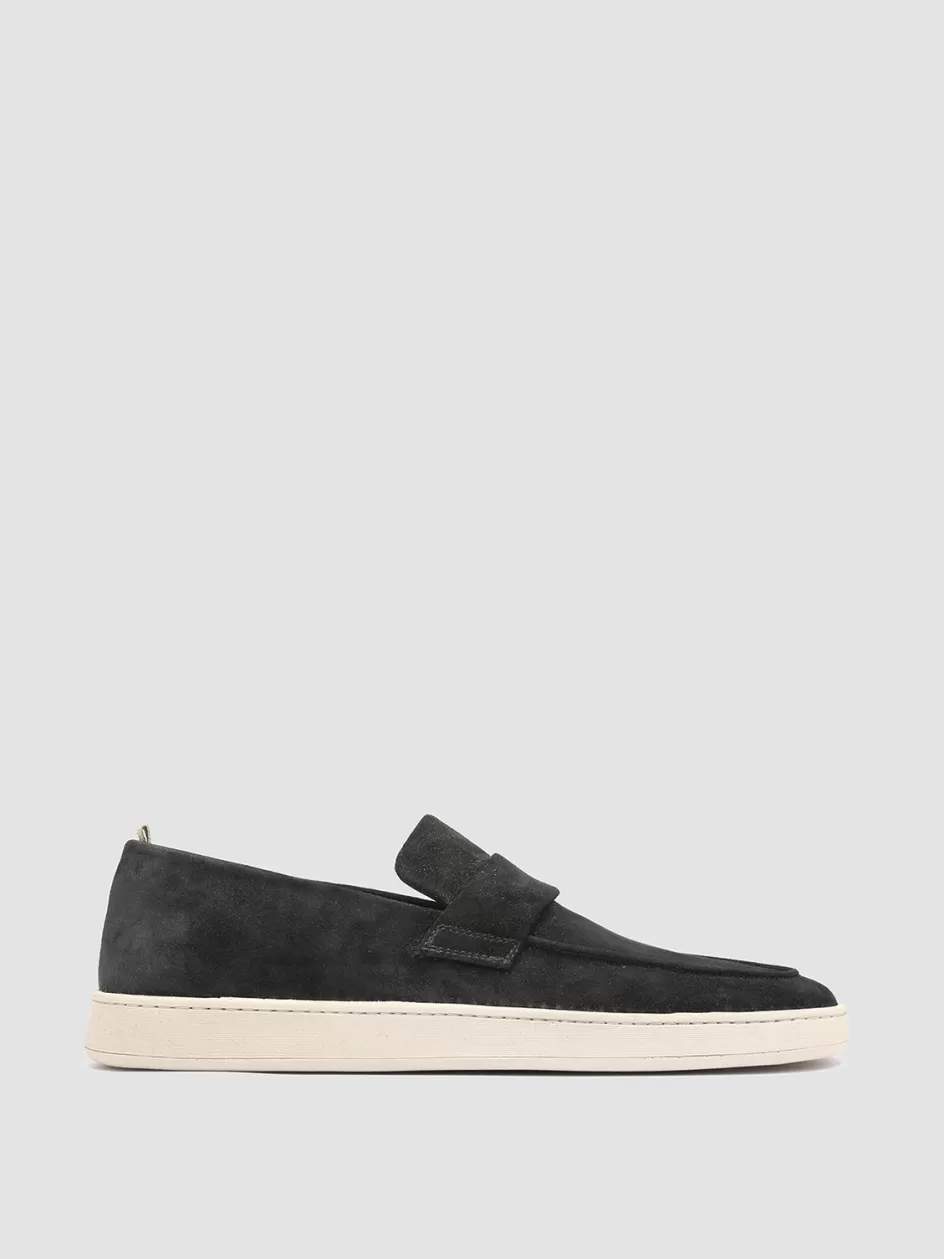 Officine Creative Sustainable Sneakers | Loafers>HERBIE 001 - Suede Penny Loafers BLACK