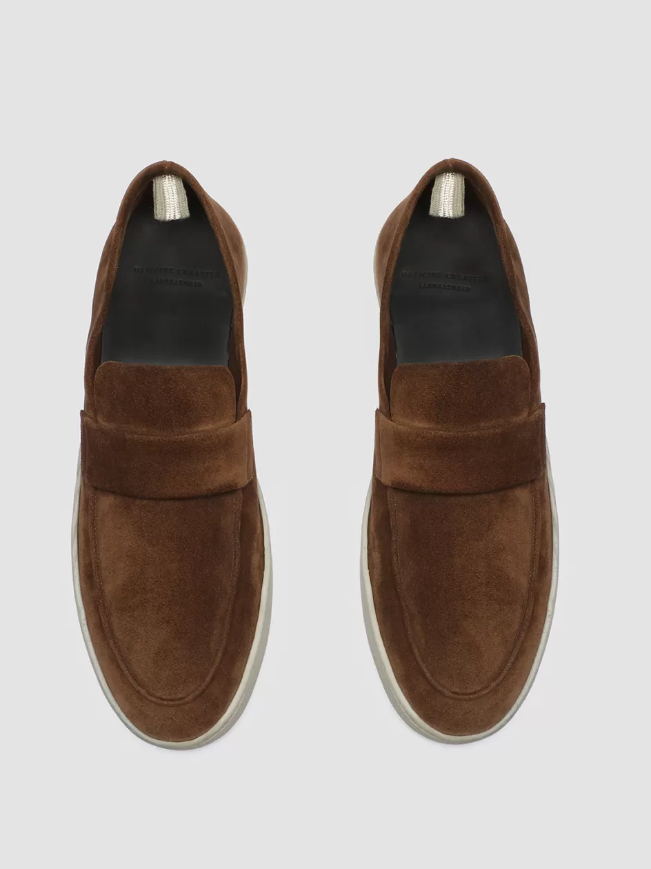 Officine Creative Sustainable Sneakers | Icons>HERBIE 001 - Brown Suede Penny Loafers LIGHT BROWN