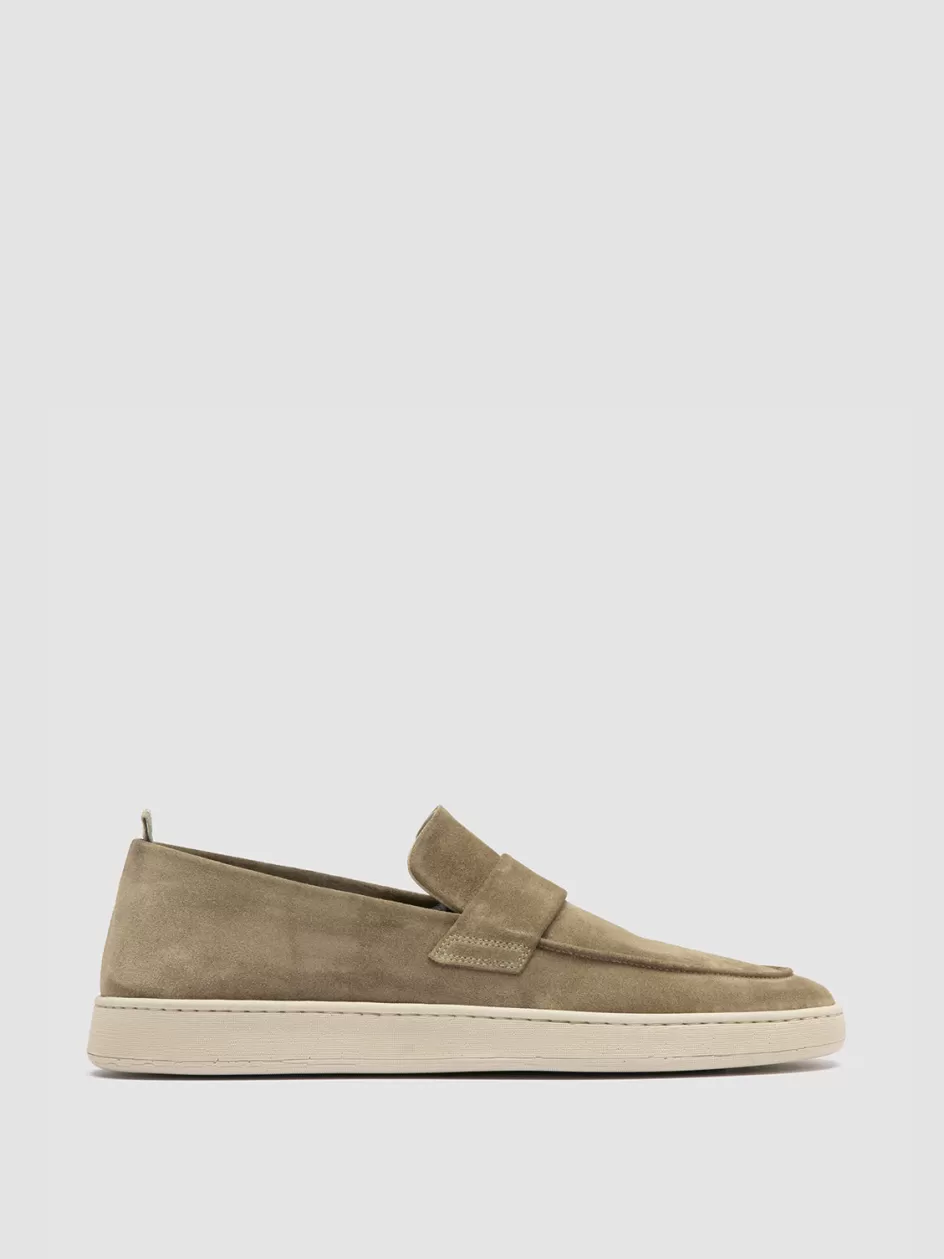 Officine Creative Sustainable Sneakers | Icons>HERBIE 001 - Taupe Suede Penny Loafers LEAD