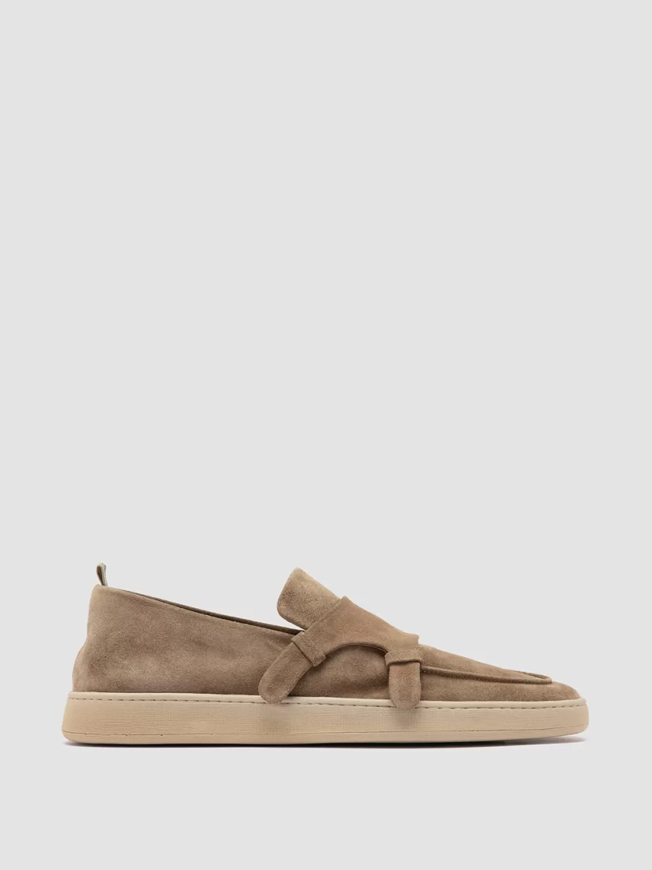 Officine Creative Sustainable Sneakers | Suede Selection>HERBIE 005 - Taupe Suede Low Top Sneakers LEAD