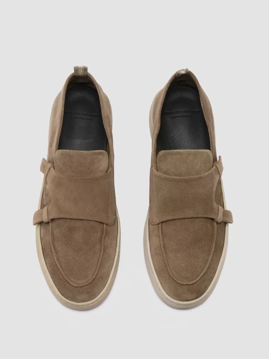 Officine Creative Sustainable Sneakers | Suede Selection>HERBIE 005 - Taupe Suede Low Top Sneakers LEAD