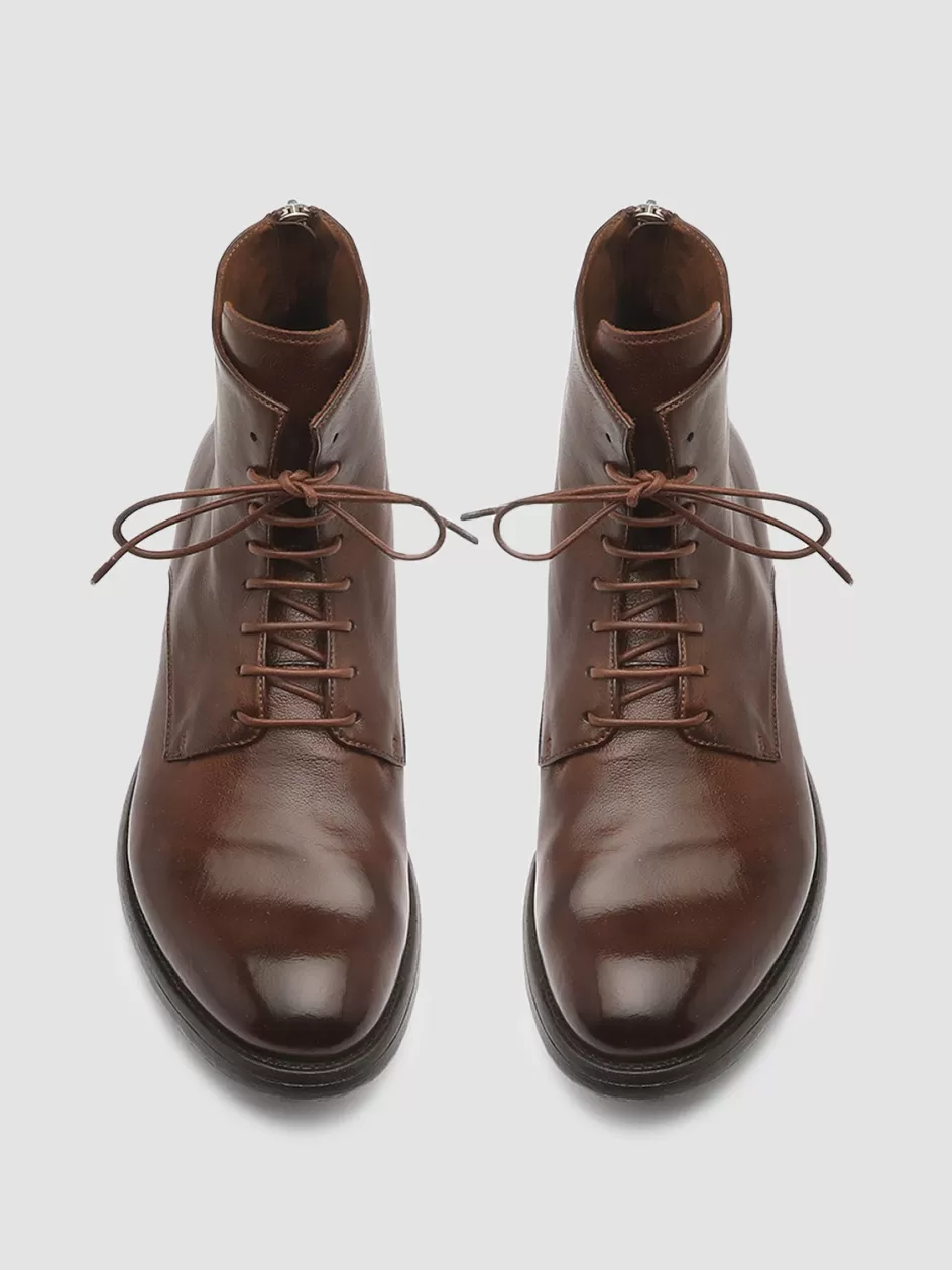 Officine Creative Ankle Boots>HIVE 016 - Brown Leather Boots LIGHT BROWN