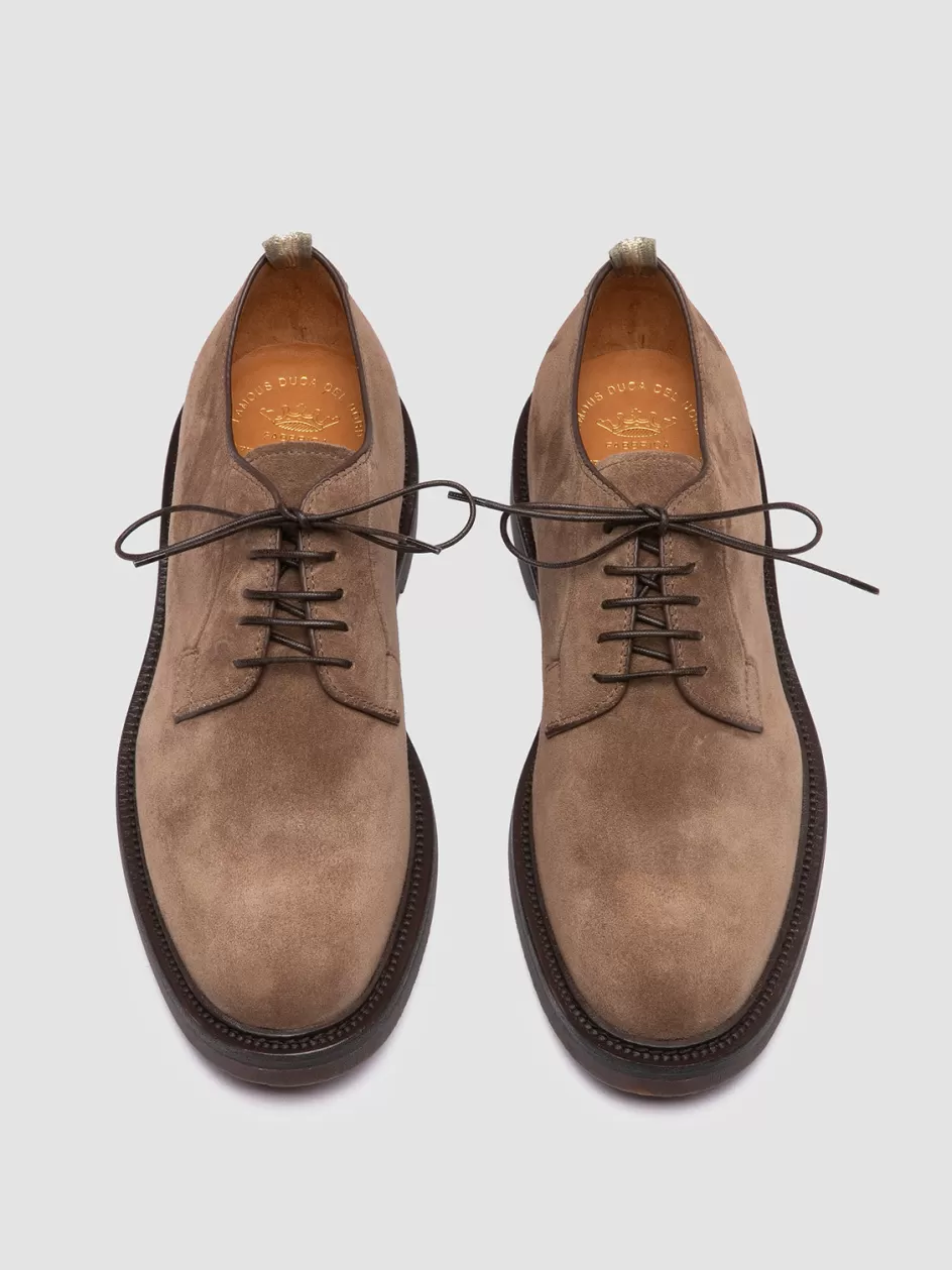 Officine Creative Derbies | Formal Shoes>HOPKINS FLEXI 201 - Suede Derby Shoes TAUPE