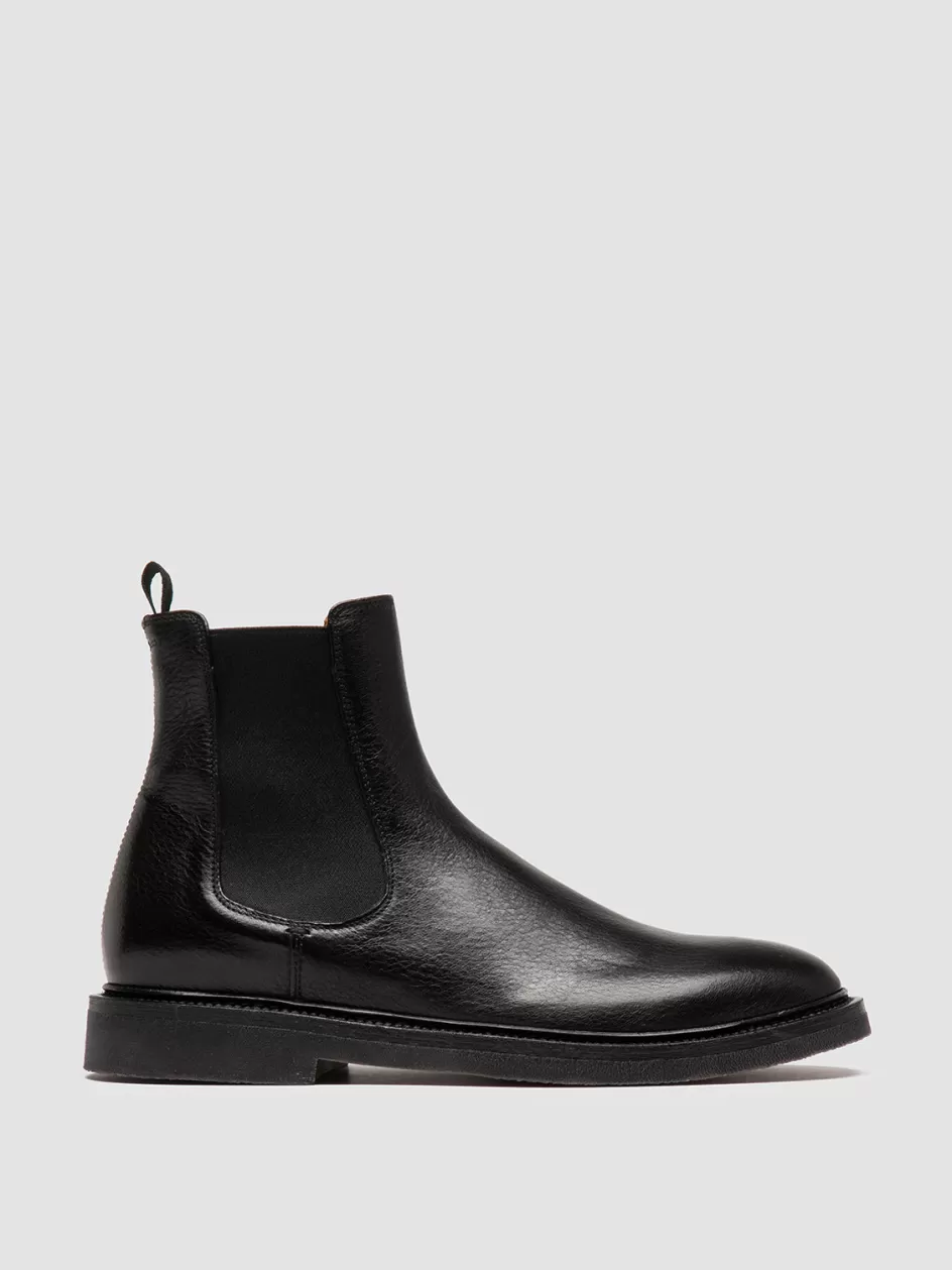 Officine Creative Ankle Boots>HOPKINS FLEXI 204 - Leather Chelsea Boots BLACK