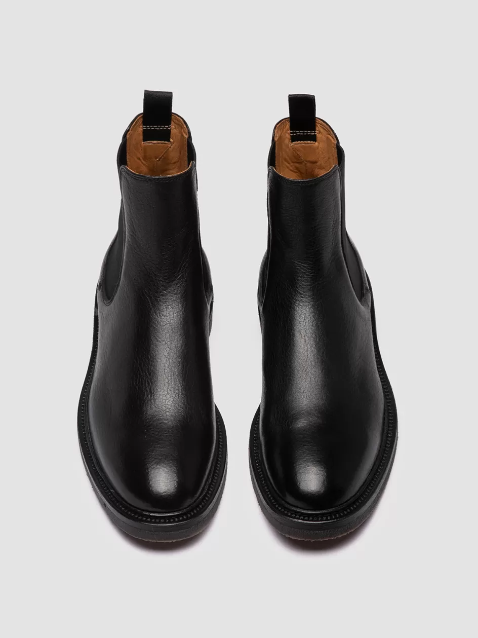 Officine Creative Ankle Boots>HOPKINS FLEXI 204 - Leather Chelsea Boots BLACK