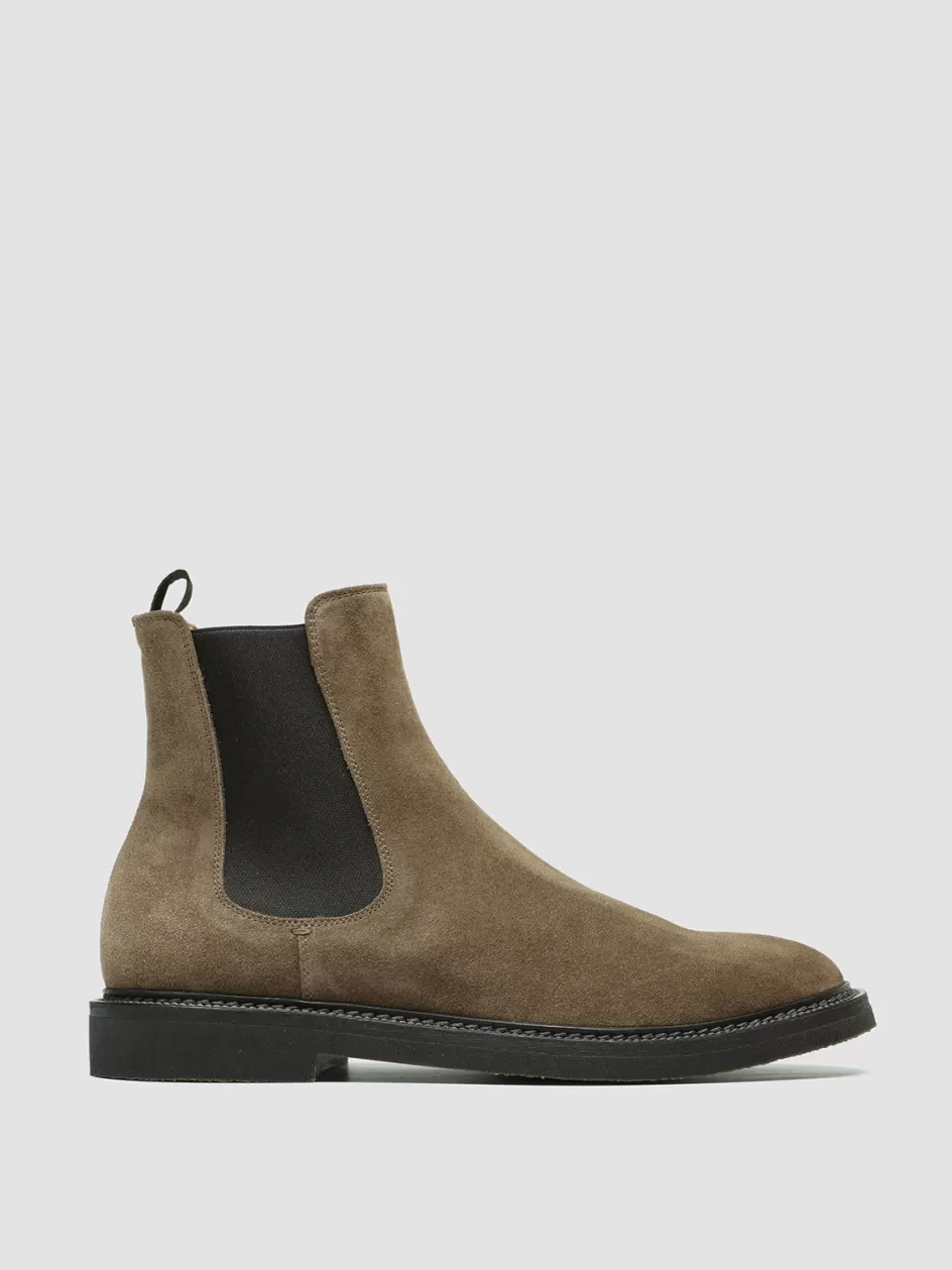 Officine Creative Ankle Boots>HOPKINS FLEXI 204 - Suede Pull On Boots TAUPE