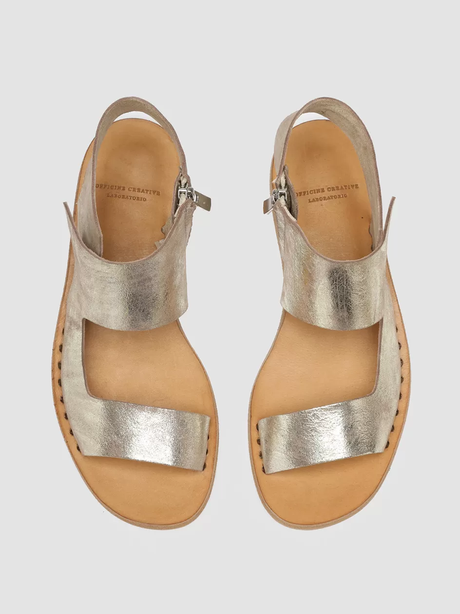 Officine Creative Icons | Sandals>ITACA 039 - Taupe Leather Sandals PLATINUM