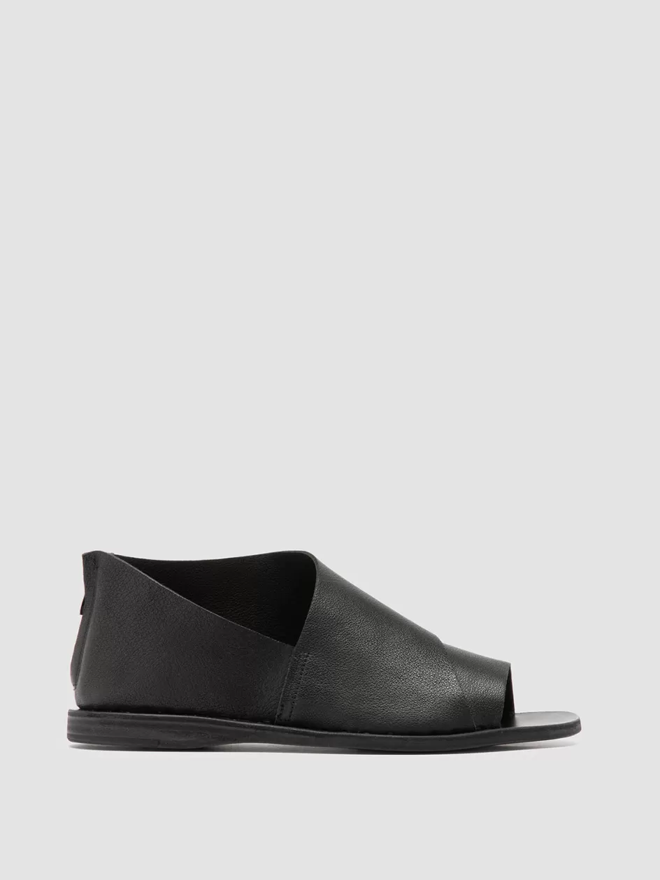 Officine Creative Icons | Sandals>ITACA 046 - Leather Peep Toe Shoes BLACK