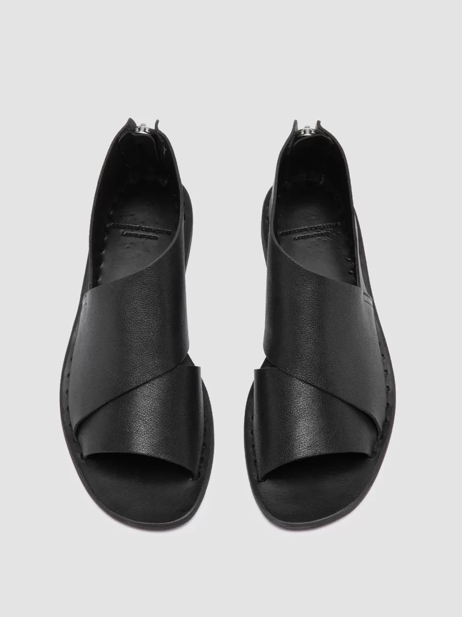 Officine Creative Icons | Sandals>ITACA 046 - Leather Peep Toe Shoes BLACK