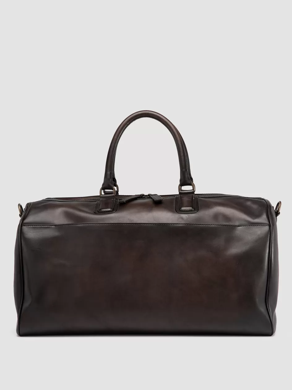 Officine Creative Bags>JEROME 001 - Brown Leather Travel Bag MORO