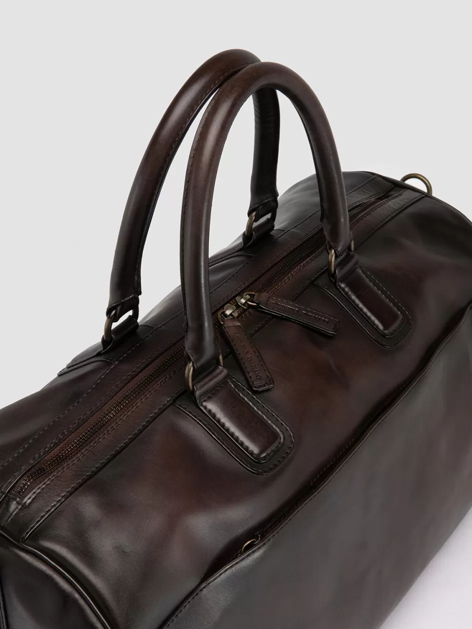 Officine Creative Bags>JEROME 001 - Brown Leather Travel Bag MORO