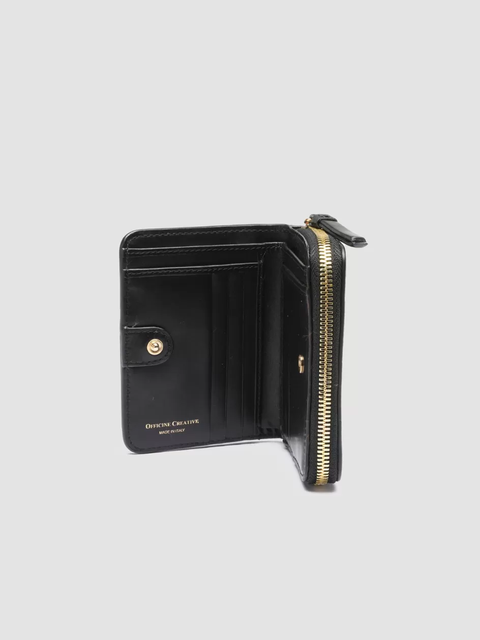 Officine Creative Wallets>JULIET 02 - Leather Wallet BLACK