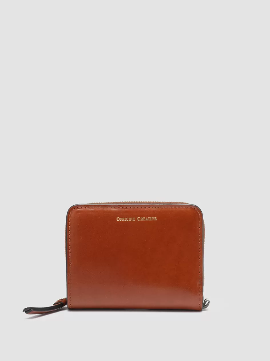 Officine Creative Wallets>JULIET 02 - Brown Leather Wallet COOKED