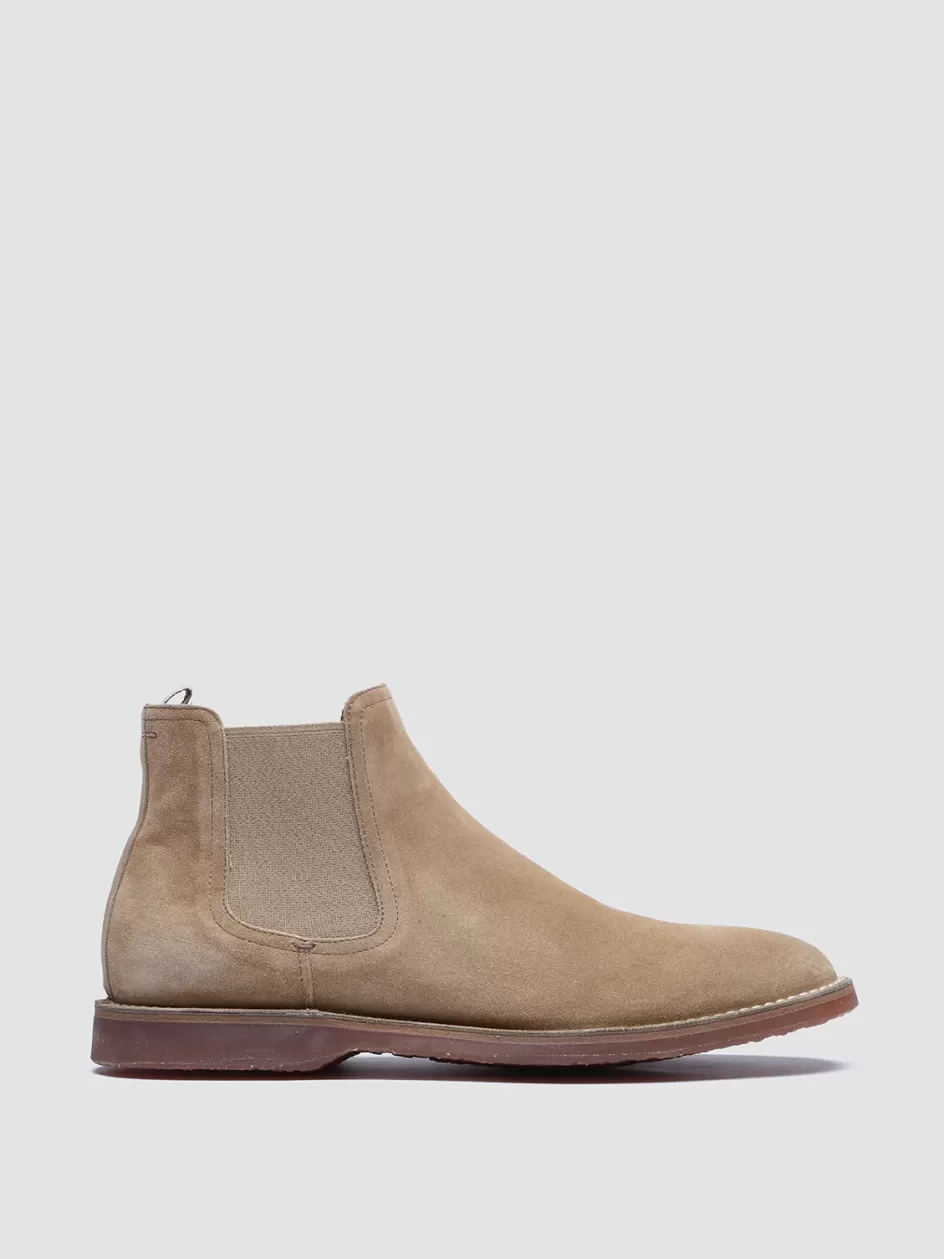 Officine Creative Suede Selection | Icons>KENT 005 - Taupe Suede Chelsea Boots TAN