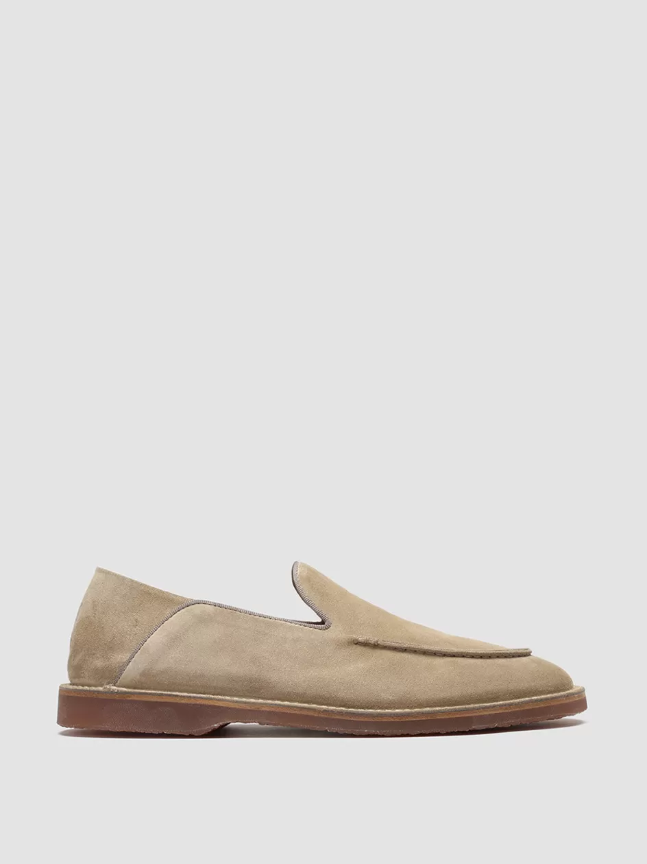 Officine Creative Icons | Loafers>KENT 007 - Brown Suede Loafers CORK