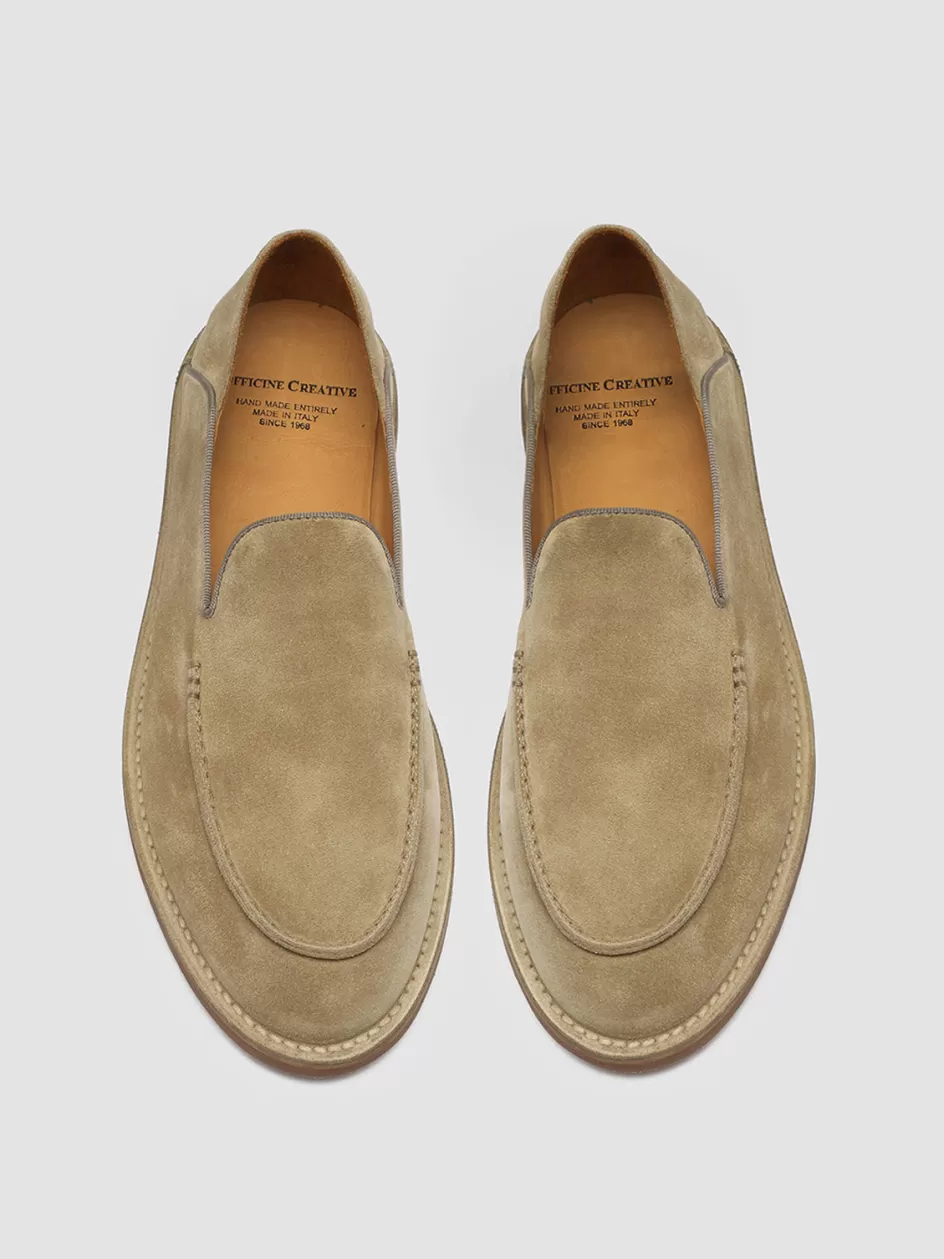 Officine Creative Icons | Loafers>KENT 007 - Brown Suede Loafers CORK