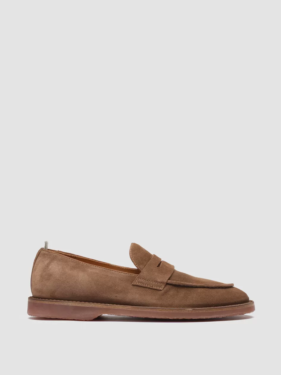 Officine Creative Suede Selection | Icons>KENT 008 - Brown Suede Loafers CIGAR