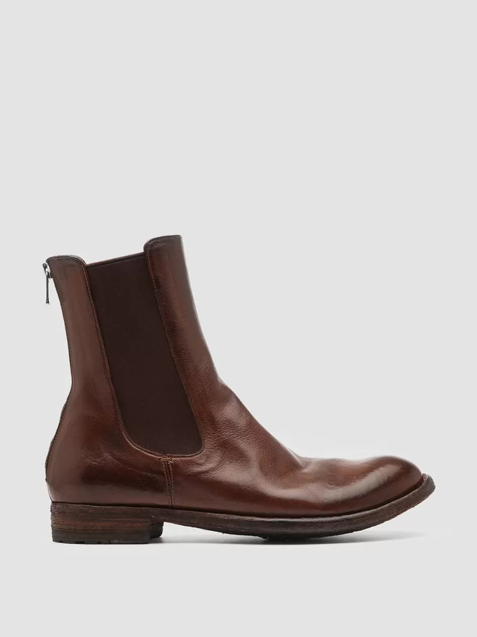 Officine Creative Icons | Boots & Booties>LEXIKON 073 - Brown  Leather Chelsea Boots CIGAR