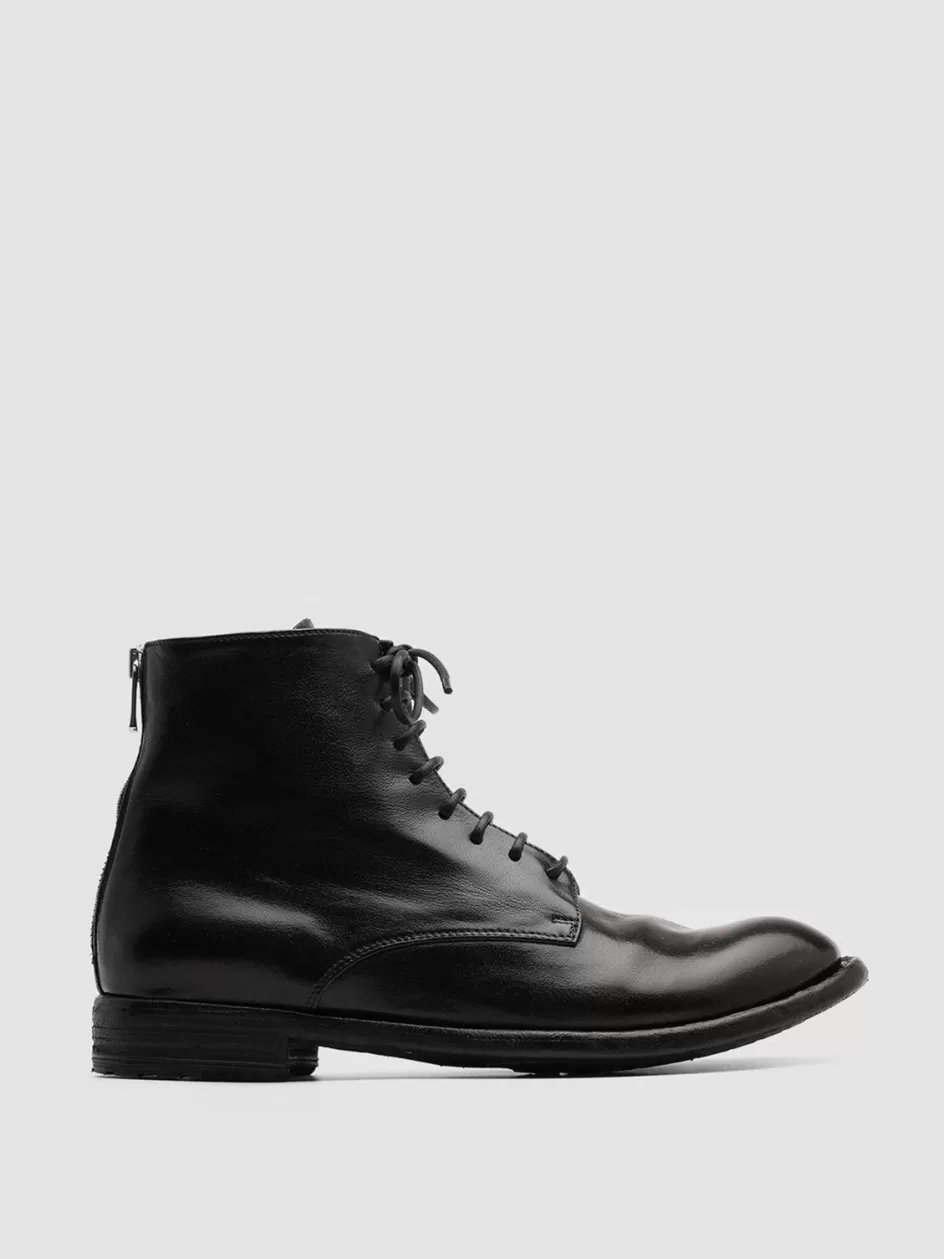 Officine Creative Icons | Boots & Booties>LEXIKON 123 - Zipped Leather Ankle Boots BLACK