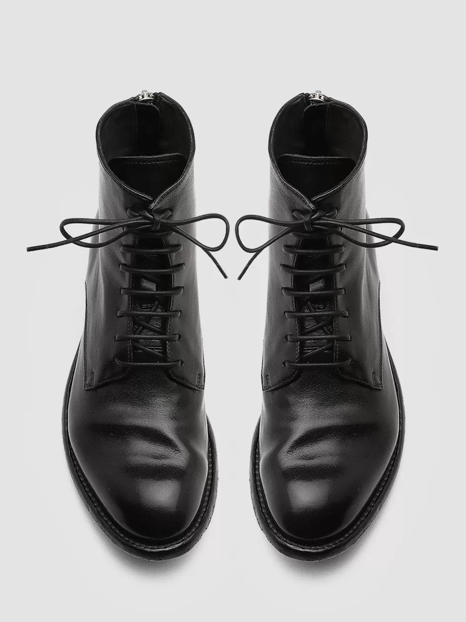 Officine Creative Icons | Boots & Booties>LEXIKON 123 - Zipped Leather Ankle Boots BLACK