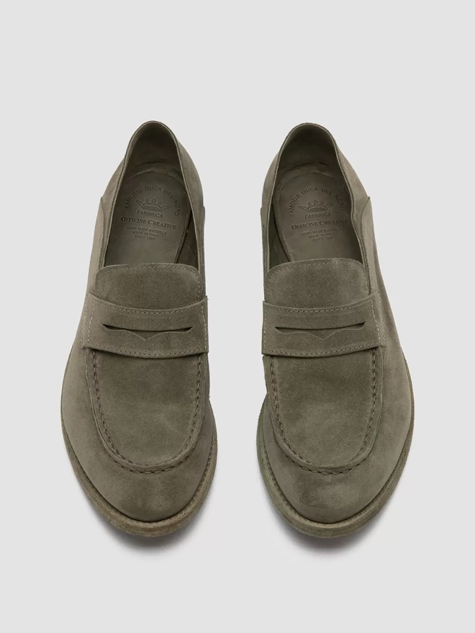 Officine Creative Suede Selection | Icons>LEXIKON 516 - Suede Loafers GREEN