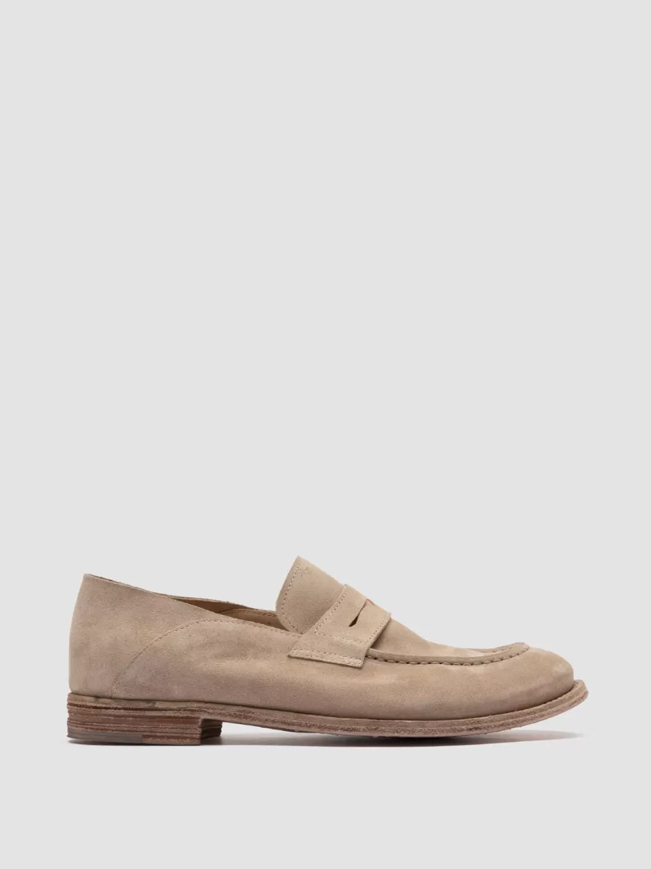 Officine Creative Suede Selection | Icons>LEXIKON 516 - Ivory Suede Loafers NUDE SPRING