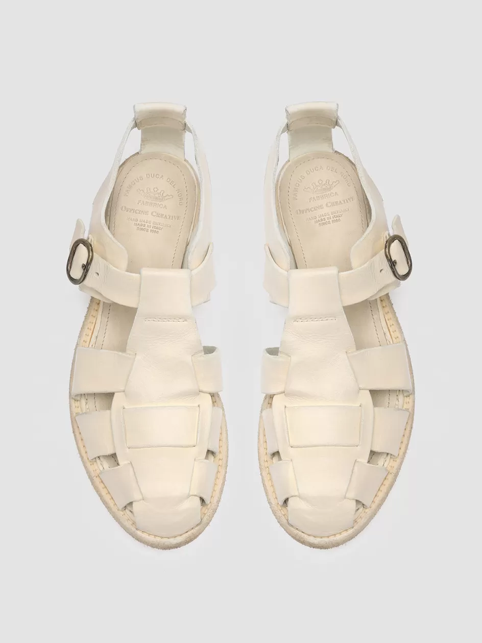 Officine Creative Icons | Sandals>LEXIKON 536 - White Leather Sandals OFF WHITE