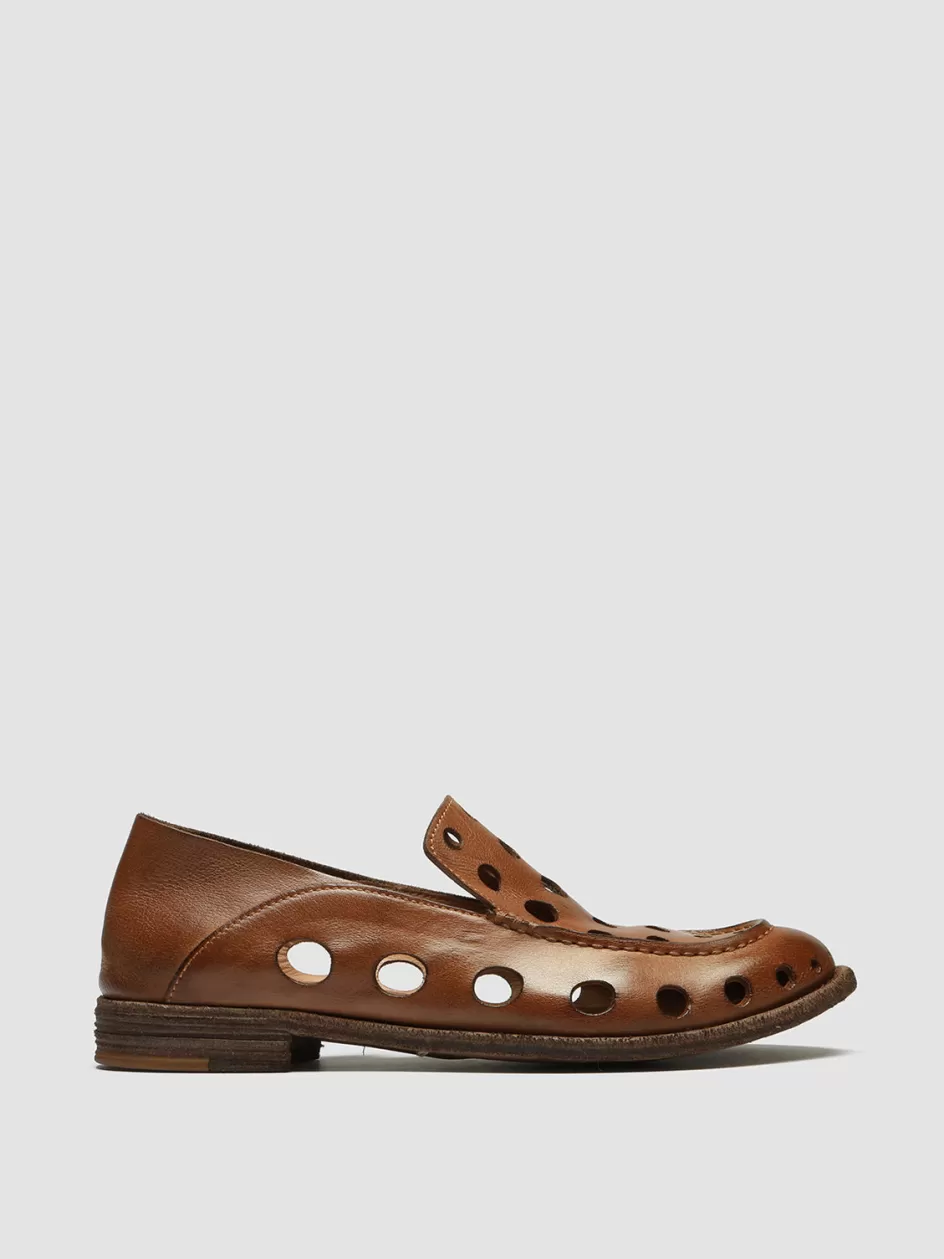 Officine Creative Loafers>LEXIKON 542 - Brown Leather Loafers GINGER