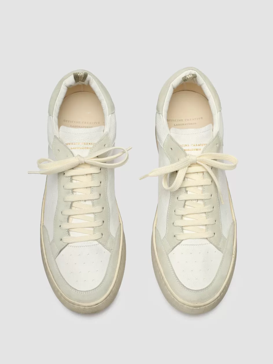 Officine Creative Sustainable Sneakers | Sneakers>MAGIC 001 - White Leather And Suede Low Top Sneakers OFF WHITE