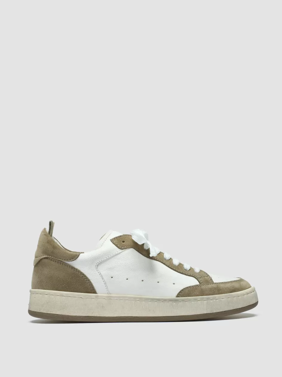 Officine Creative Sustainable Sneakers | Sneakers>MAGIC 101 - White Leather And Suede Low Top Sneakers WHITE/TAUPE