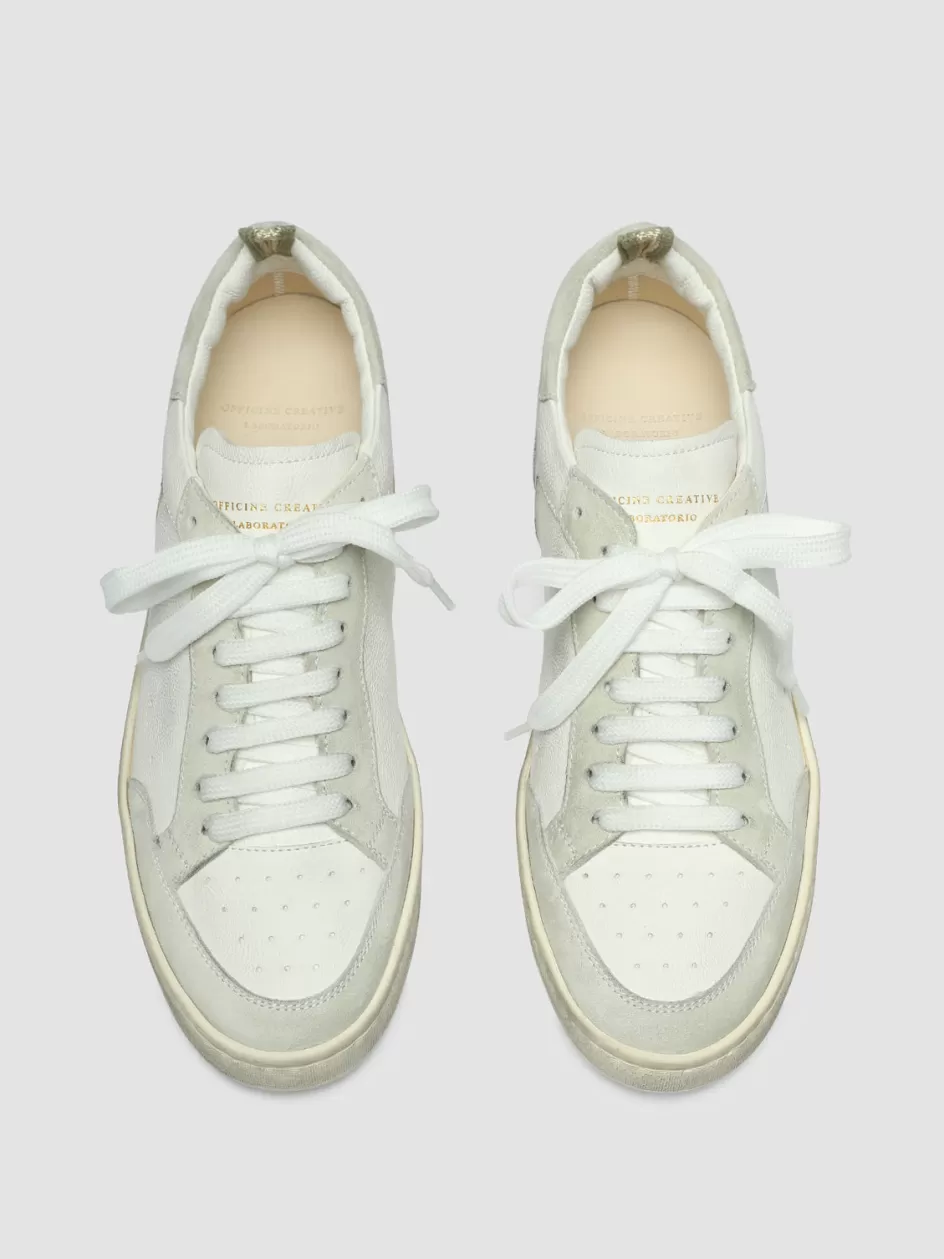 Officine Creative Sustainable Sneakers | Sneakers>MAGIC 101 - White Leather And Suede Low Top Sneakers OFF WHITE