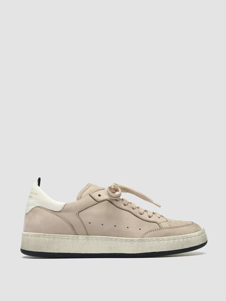 Officine Creative Sustainable Sneakers | Sneakers>MAGIC 102 - Brown Suede And Leather Low Top Sneakers BEIGE/WHITE