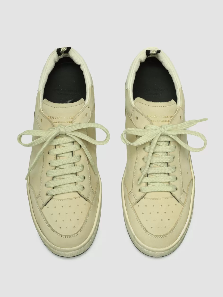 Officine Creative Sustainable Sneakers | Sneakers>MAGIC 102 - White Suede And Leather Low Top Sneakers BEIGE/WHITE