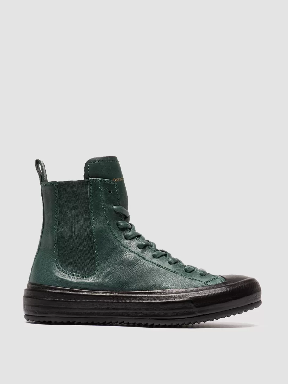 Officine Creative Sneakers>MES 103 - Leather High-Top Sneakers GREEN