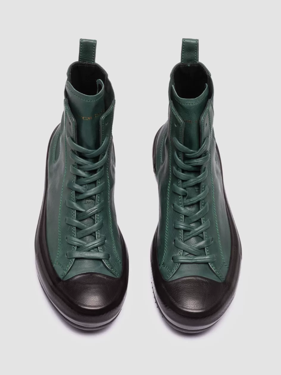 Officine Creative Sneakers>MES 103 - Leather High-Top Sneakers GREEN