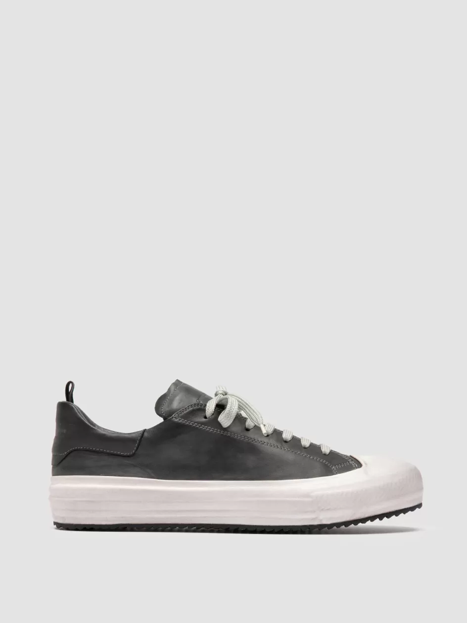 Officine Creative Sneakers>MES DD 001 - Grey Leather Low Top Sneakers SHADOW