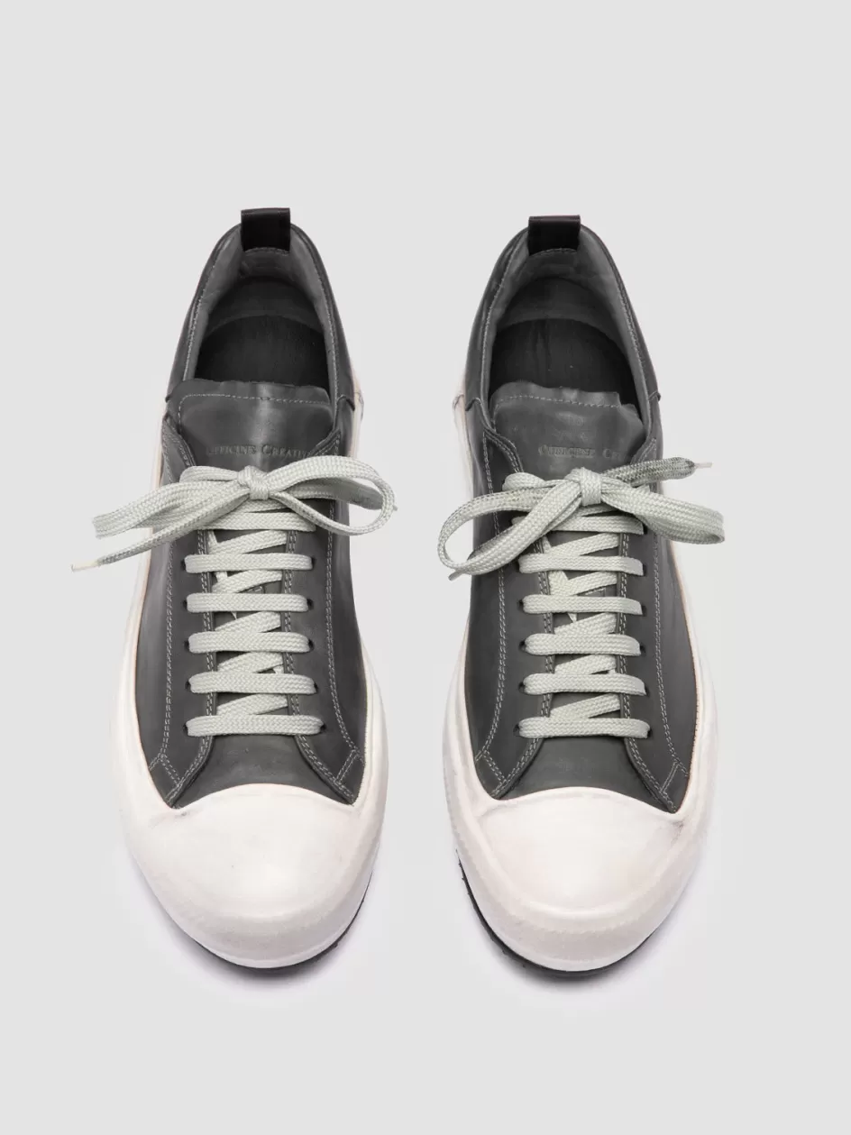 Officine Creative Sneakers>MES DD 001 - Grey Leather Low Top Sneakers SHADOW