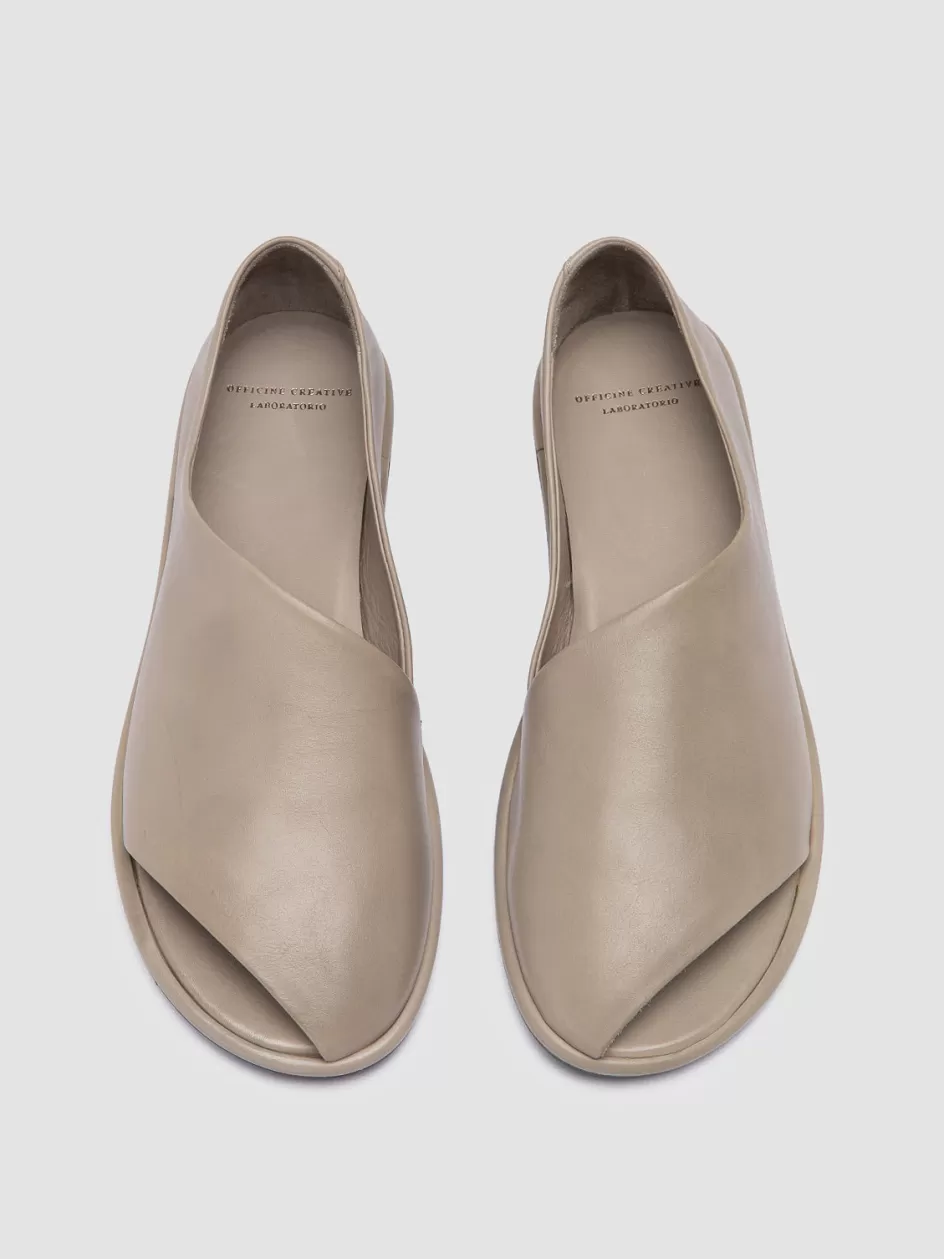 Officine Creative Sandals | Loafers>MIENNE 102 - Leather Peep Toe Shoes TAUPE