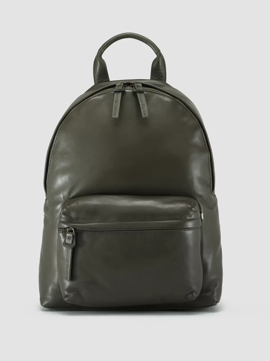 Officine Creative Icons | Backpacks>MINI PACK - Green Leather Backpack BOSCO