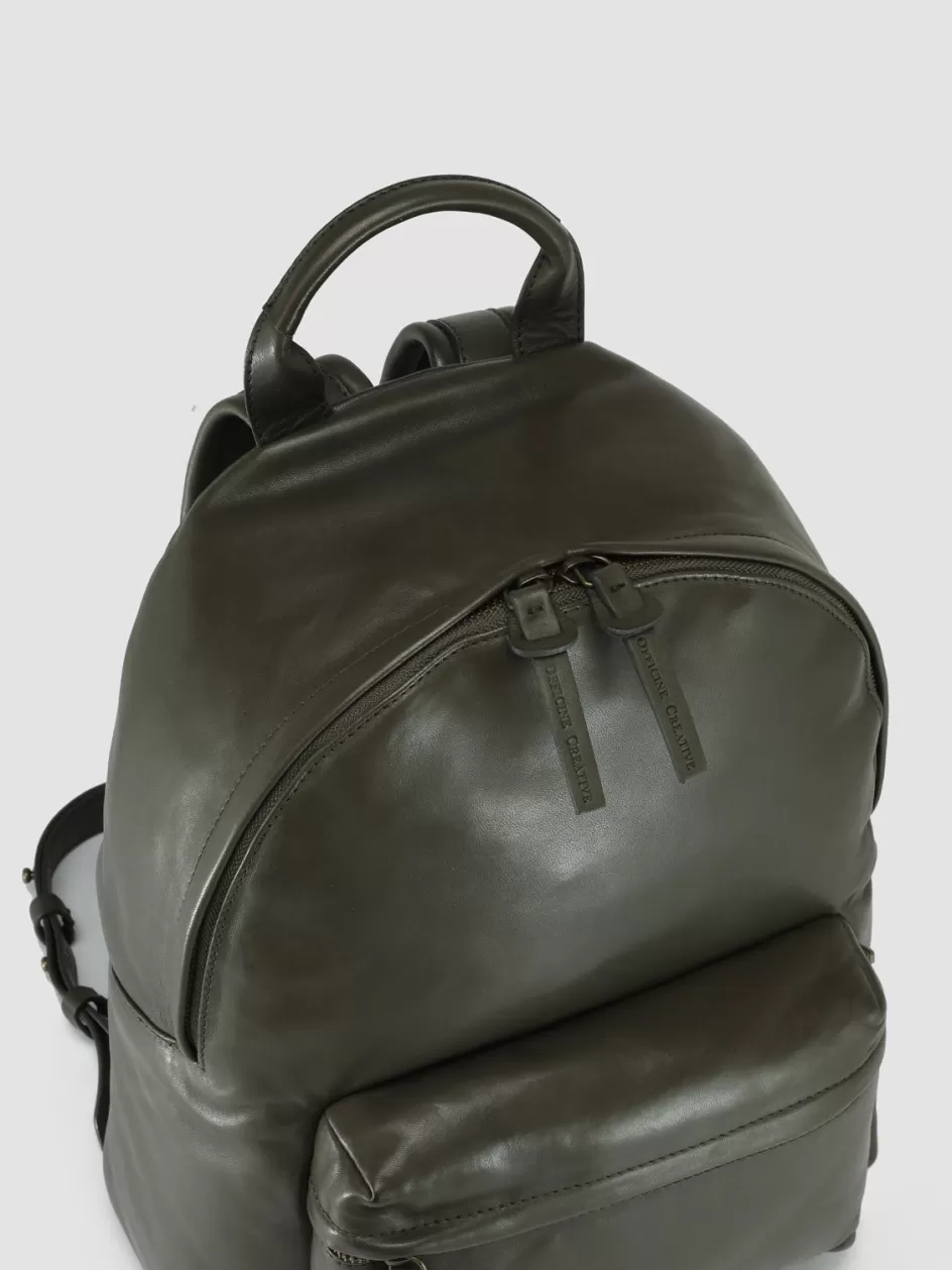 Officine Creative Icons | Backpacks>MINI PACK - Green Leather Backpack BOSCO