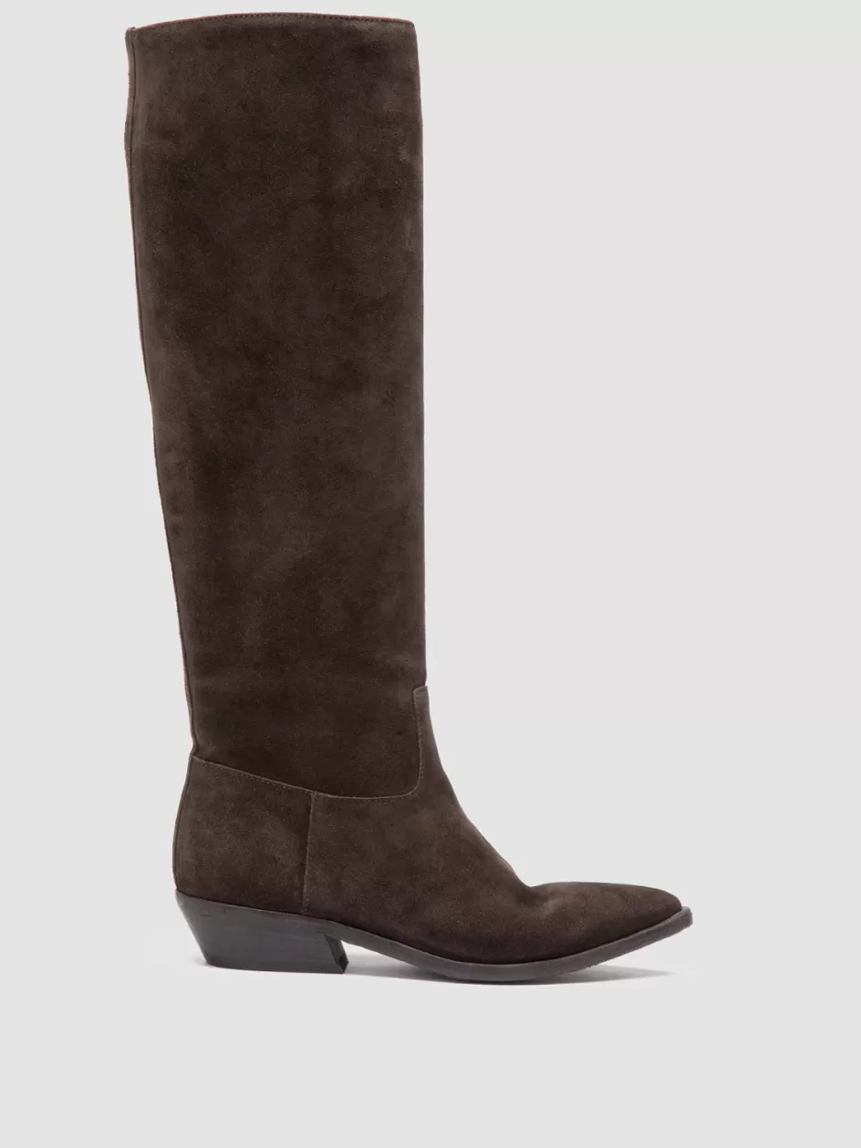 Officine Creative Boots & Booties>NOELIE DD 104 - Brown Suede Pull On Boots PEPE                                              