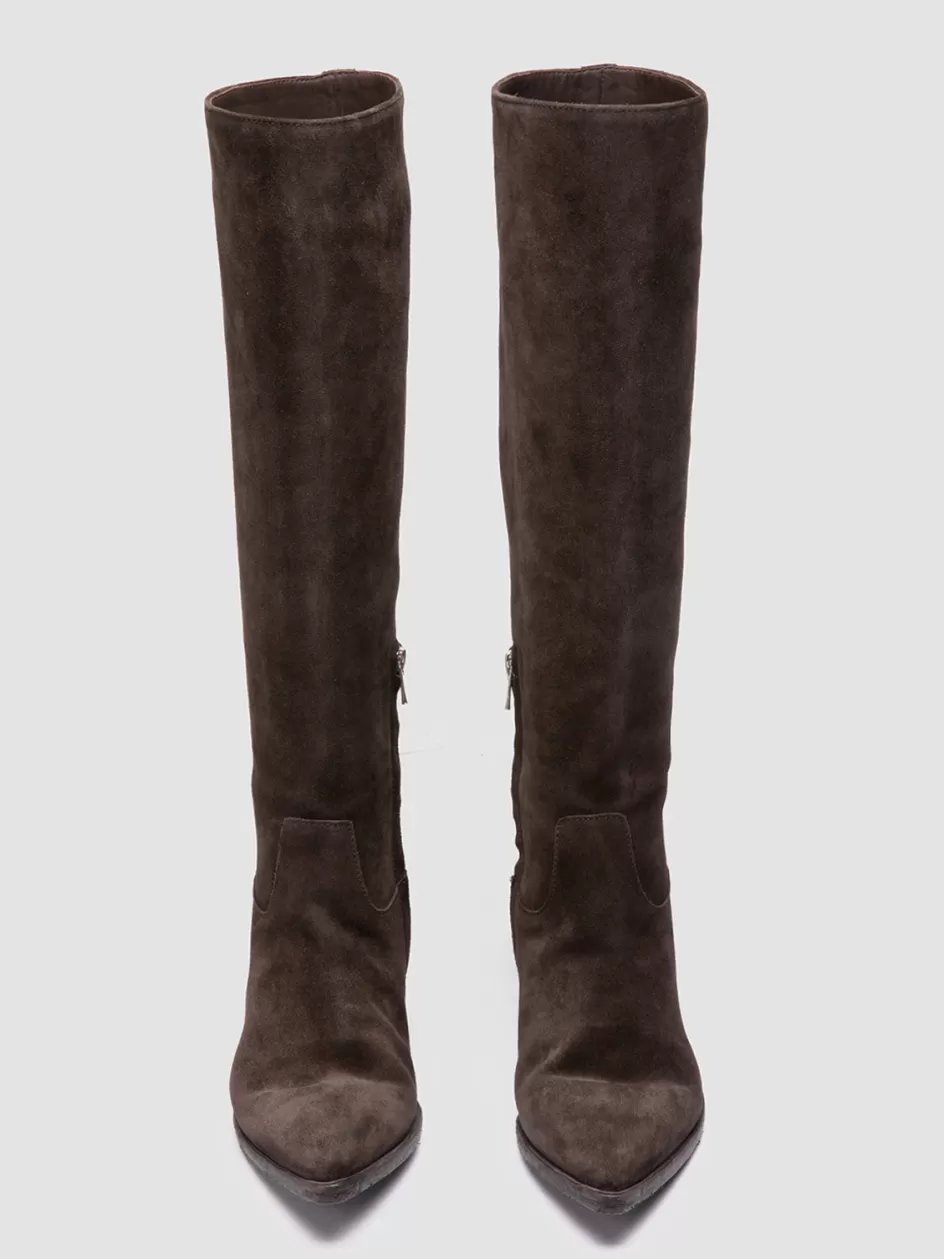 Officine Creative Boots & Booties>NOELIE DD 104 - Brown Suede Pull On Boots PEPE                                              