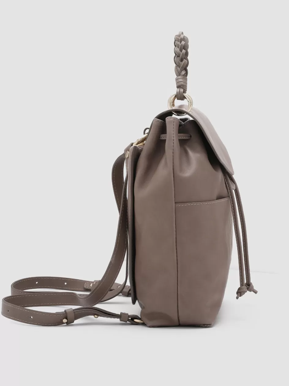 Officine Creative Bags>NOLITA WOVEN 213 - Leather Backpack TAUPE