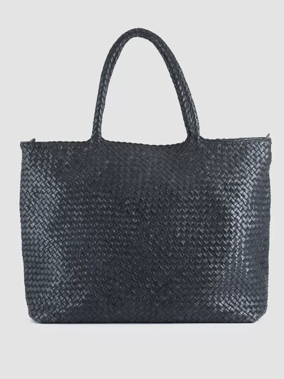 Officine Creative Woven Leather Selection | Icons>OC CLASS 35 Woven - Woven Leather Shoulder Bag BLACK