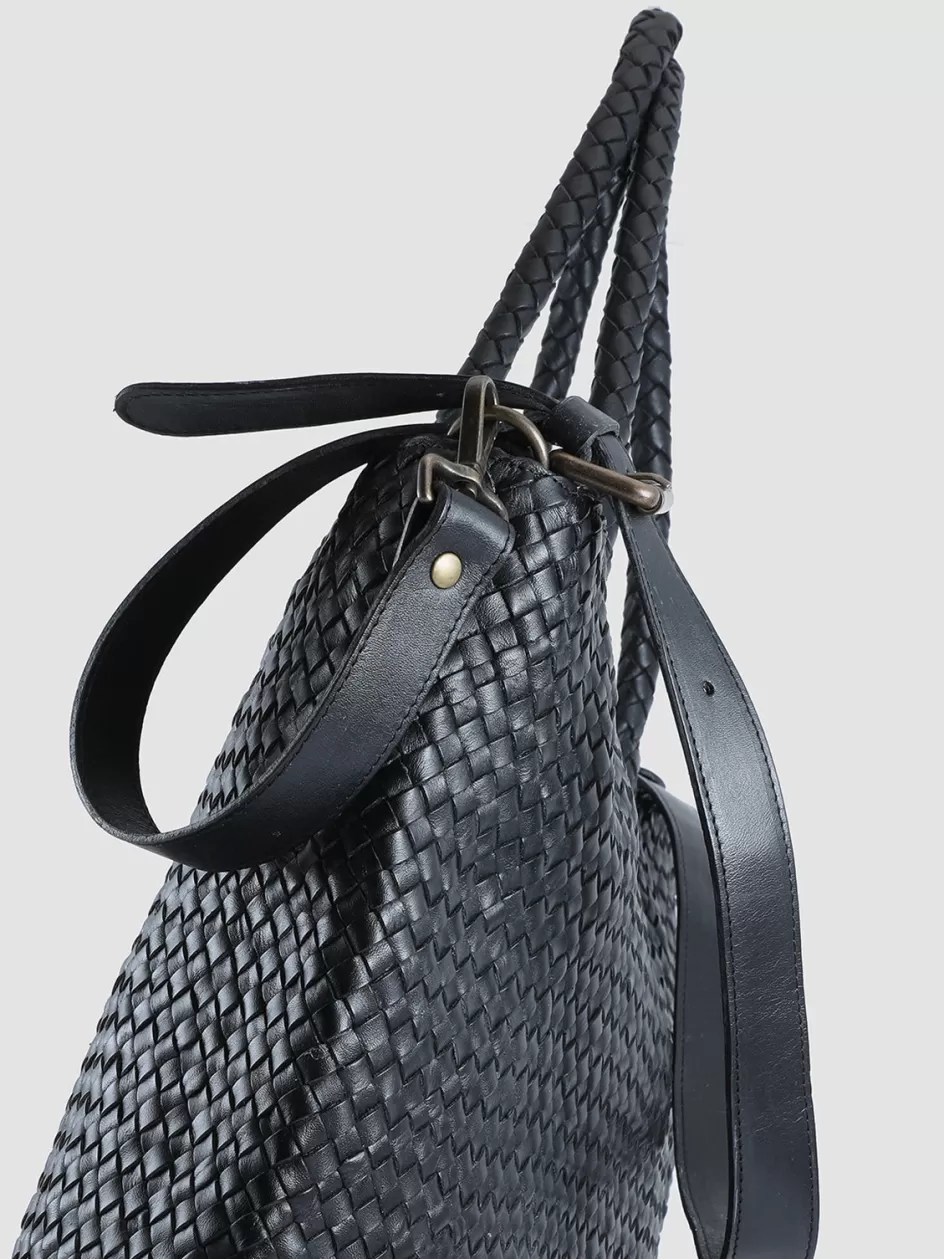 Officine Creative Woven Leather Selection | Icons>OC CLASS 35 Woven - Woven Leather Shoulder Bag BLACK