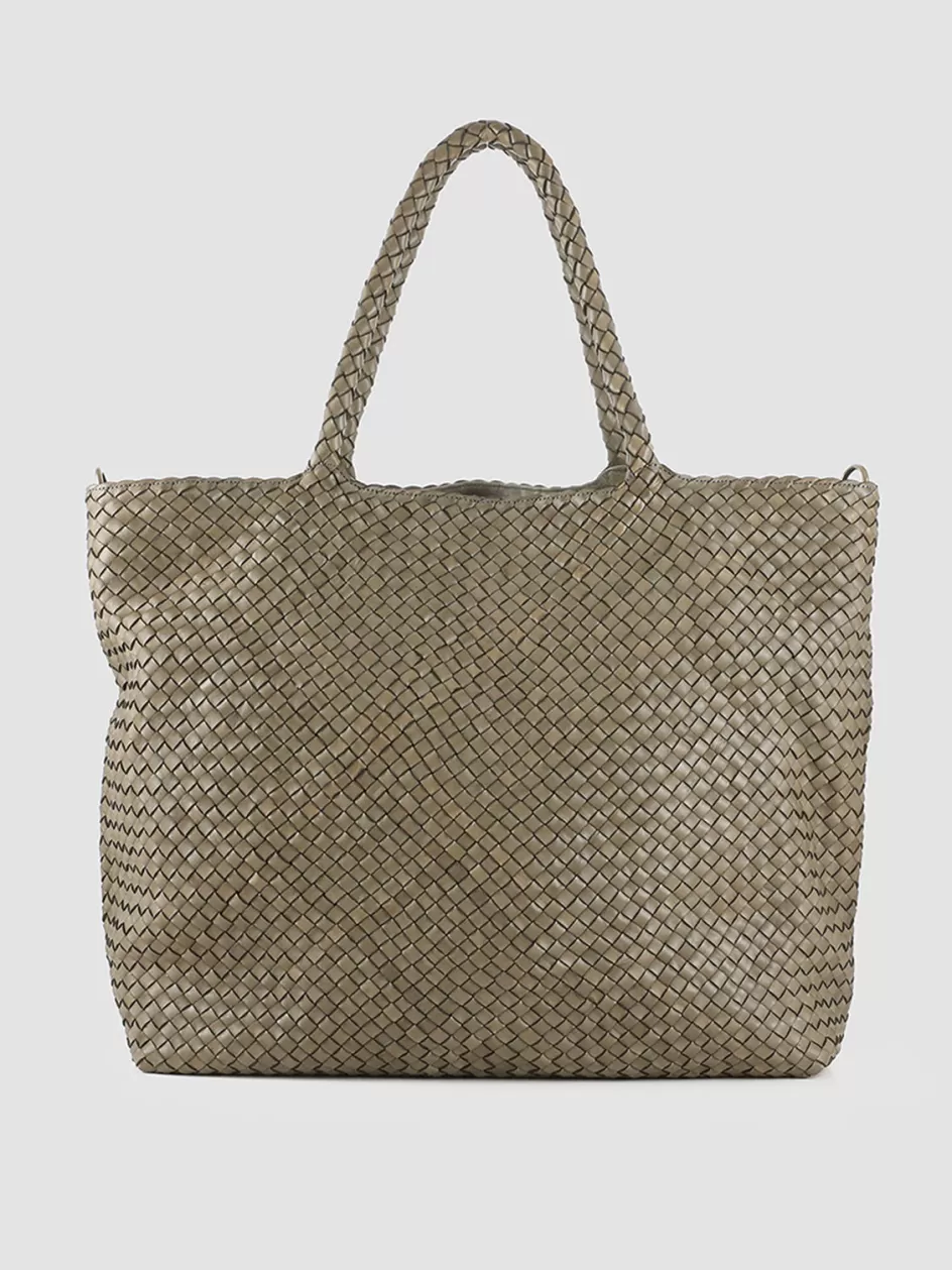 Officine Creative Woven Leather Selection | Icons>OC CLASS 35 Woven - Green Woven Leather Shoulder Bag DEPHTS